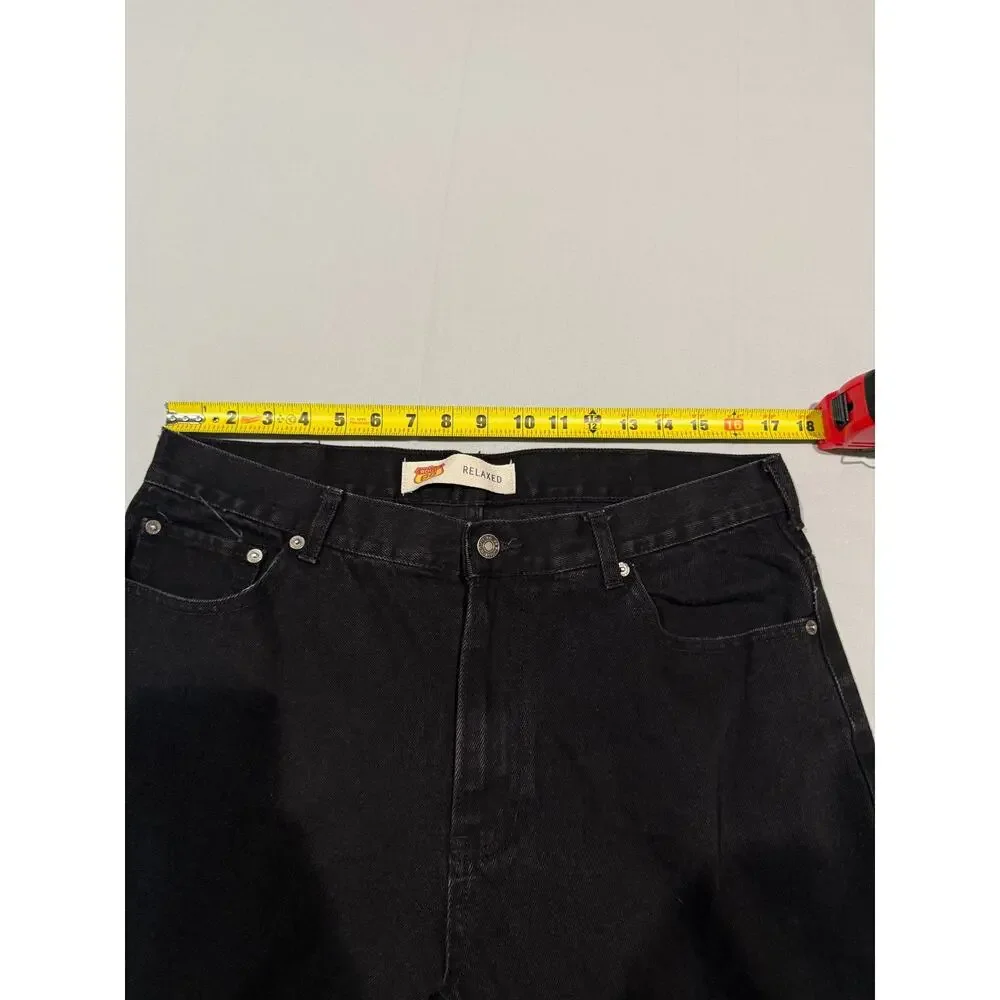 Route 66 Men's Jeans 36x32 Relaxed Fit Black 100% Cotton Y2K Straight Leg